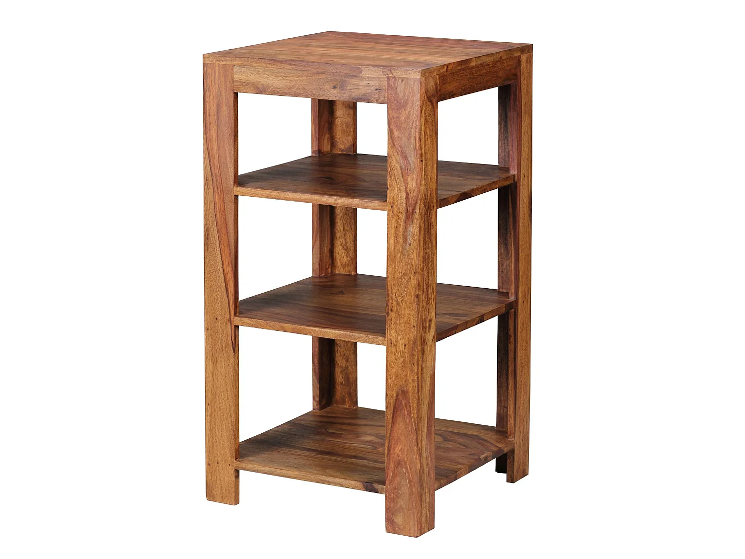 Sheesham legno libreria 3 ripiani stazione scaffale 44x44x83 cm Nuovo