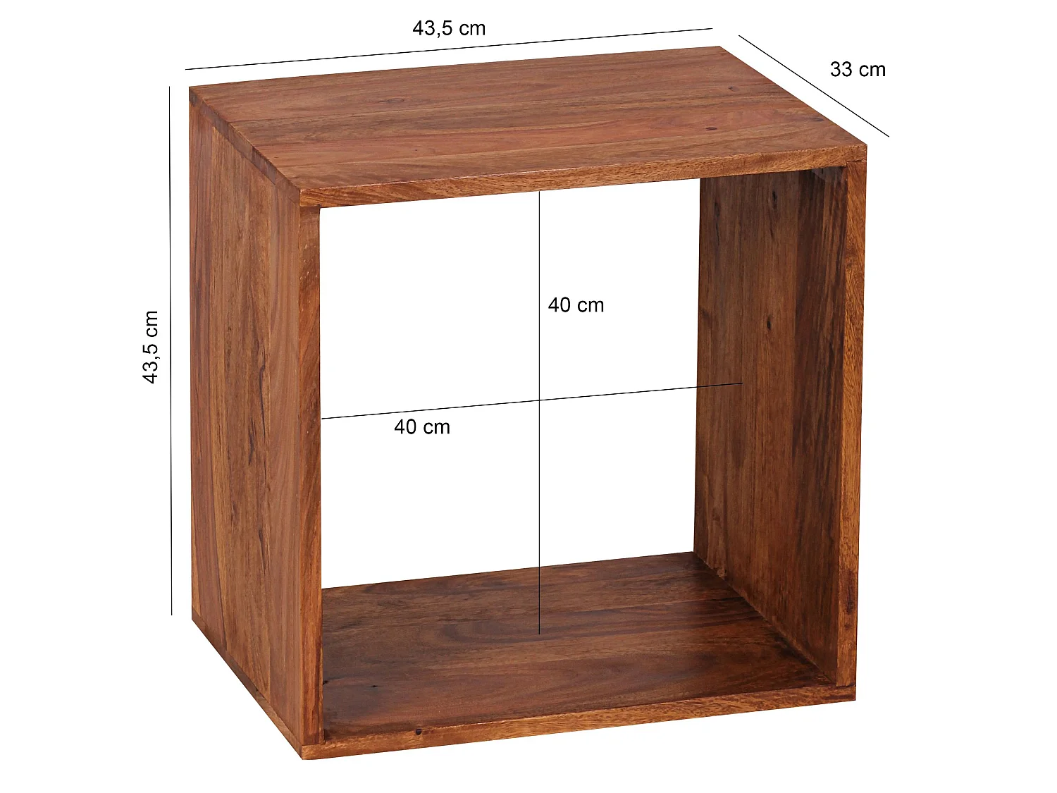 Scaffale 43,5 x 43,5 x 33 cm Ripiano in legno libreria tavolo