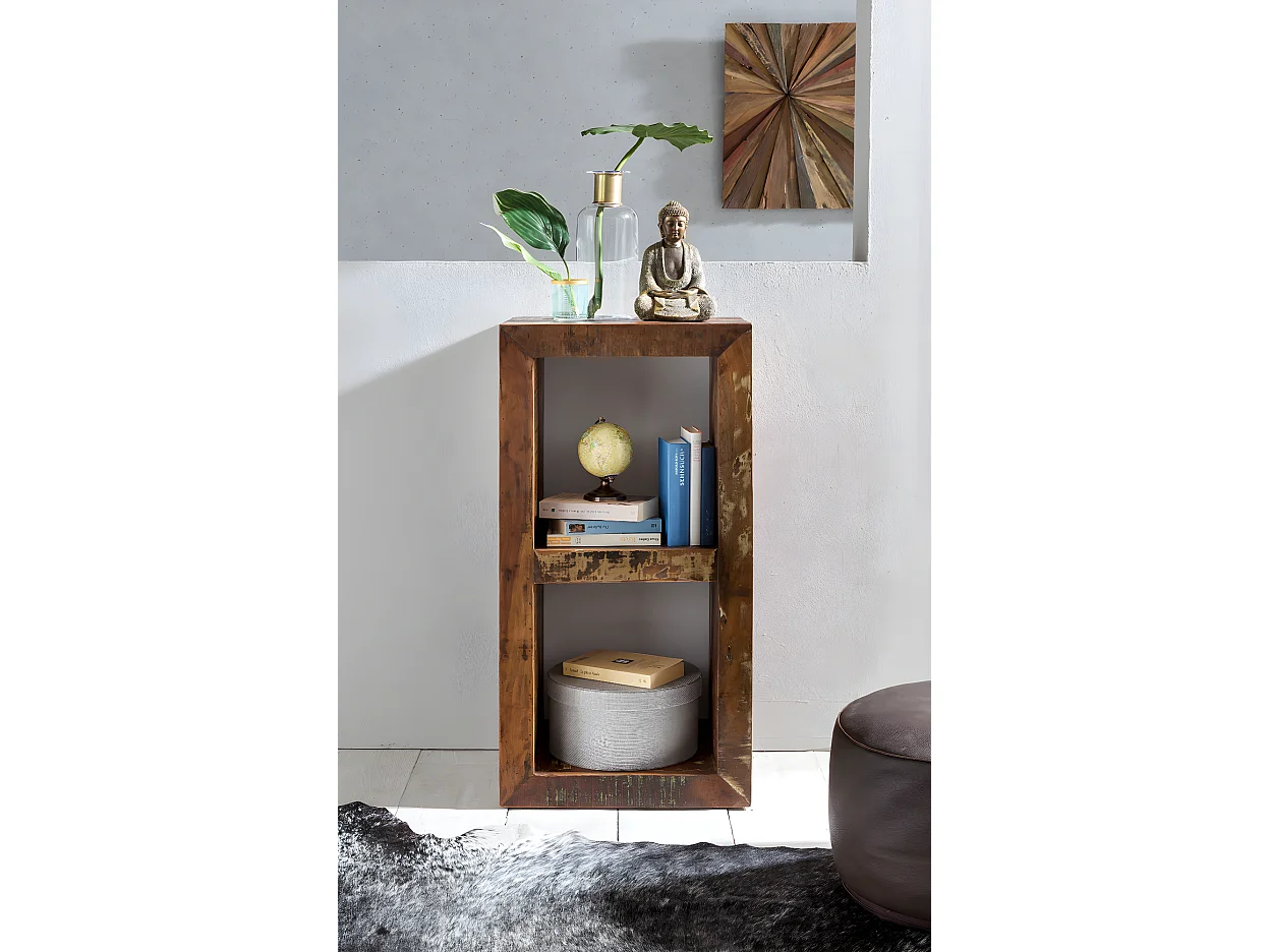 Bücherregal KALKUTTA 45 x 35 x 90 cm Standregal Massiv Regal Cube