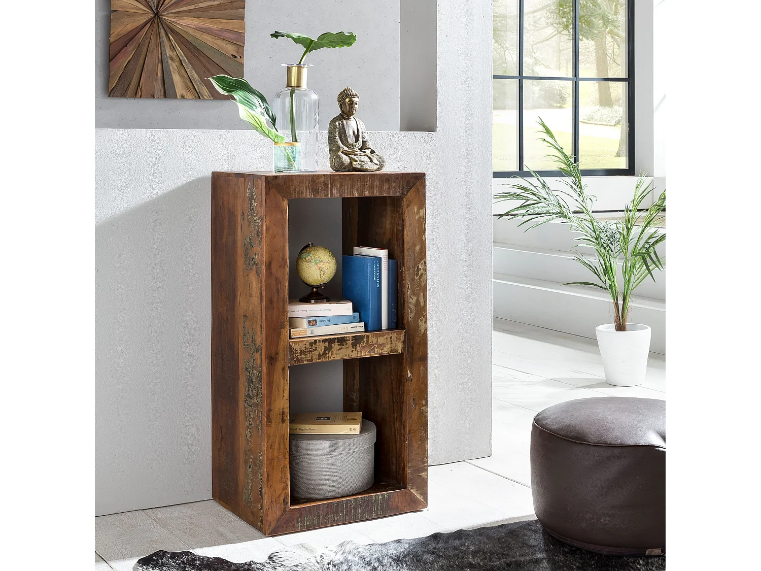 Étagère Debout Bois Massif 45x90x35cm Étagère Cube Table d'appoint Salon