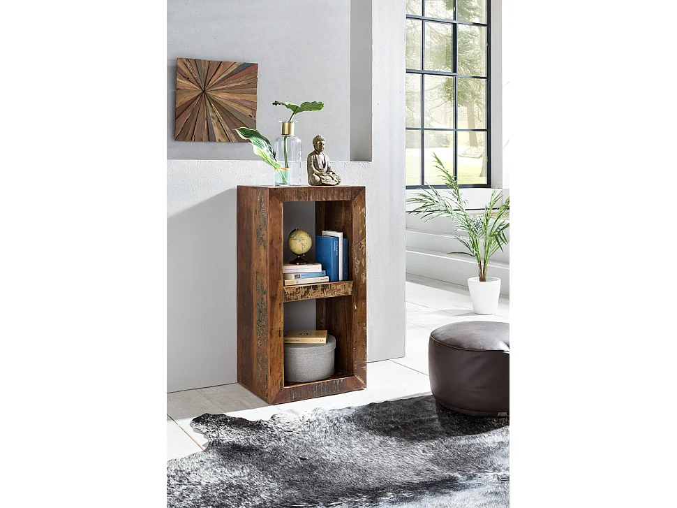 Étagère Debout Bois Massif 45x90x35cm Étagère Cube Table d'appoint Salon