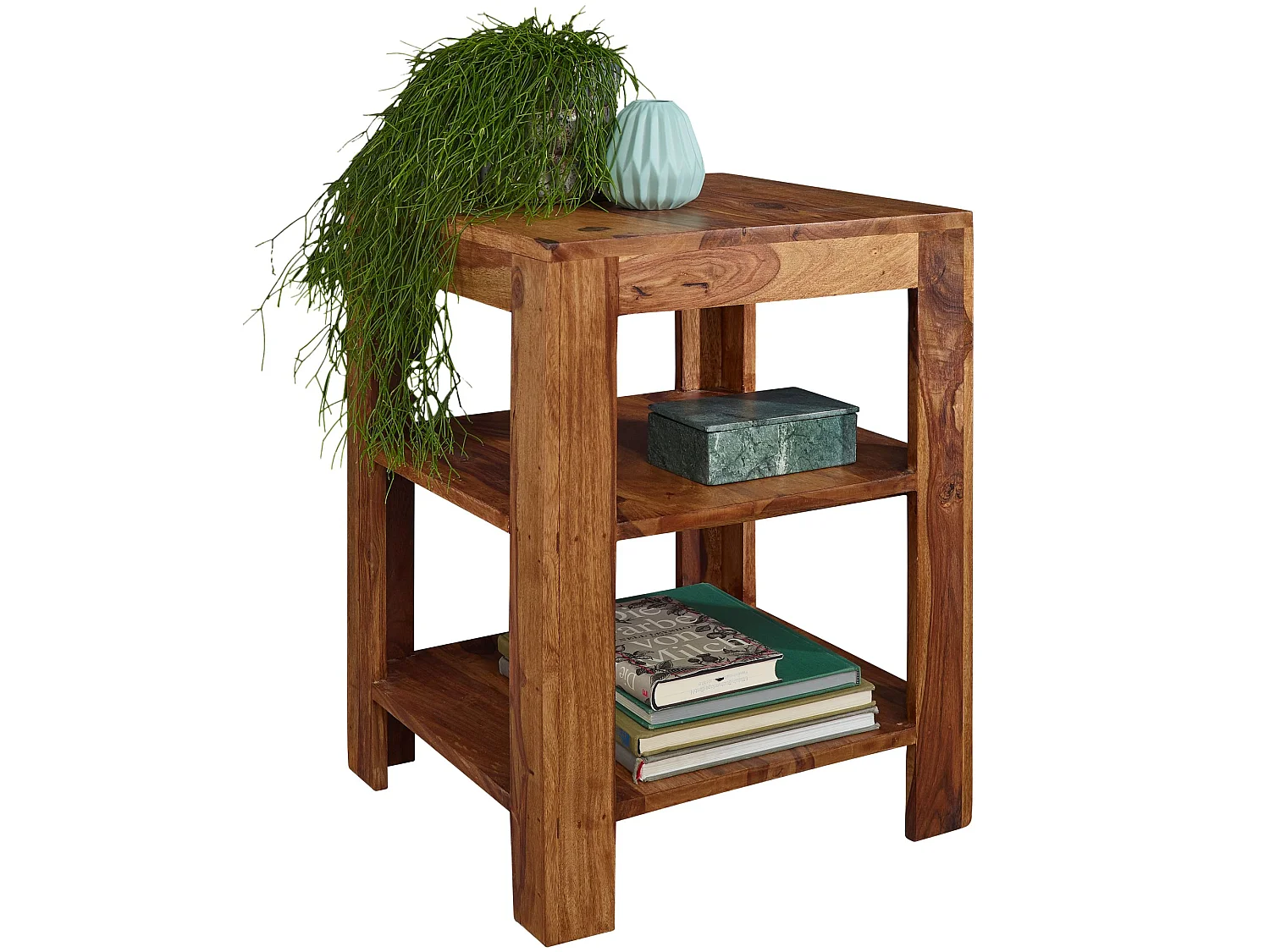 Standregal 44 x 60 x 44 cm Sheesham Holz Beistelltisch Ablagetisch Regal