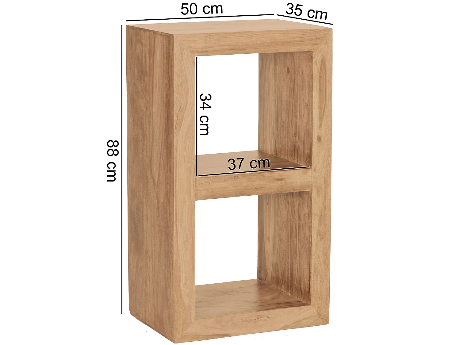 Standregal Massivholz 88cm Holzregal Naturprodukt Beistelltisch Landhaus