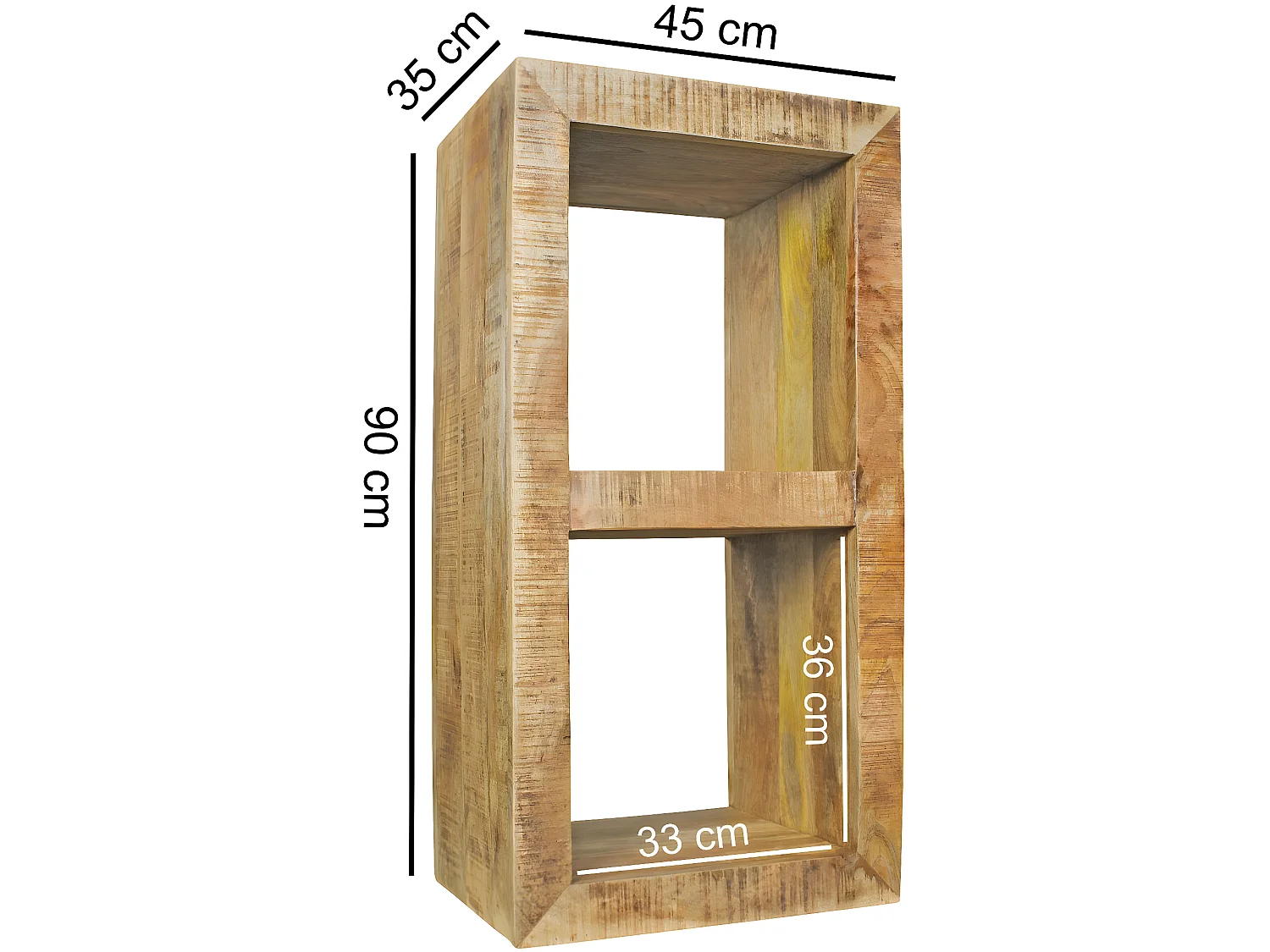 Étagère Debout Bois Massif Salon 45x90x35cm Étagère Cube Table d'appoint