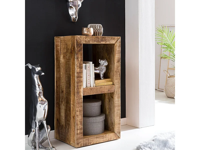 Étagère Debout Bois Massif Salon 45x90x35cm Étagère Cube Table d'appoint