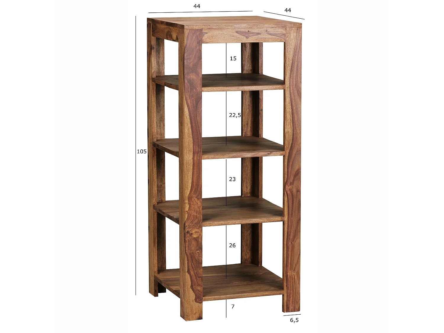 Scaffale Legno 44x105x44cm Ripiano Libreria con cinque vani portaoggetti
