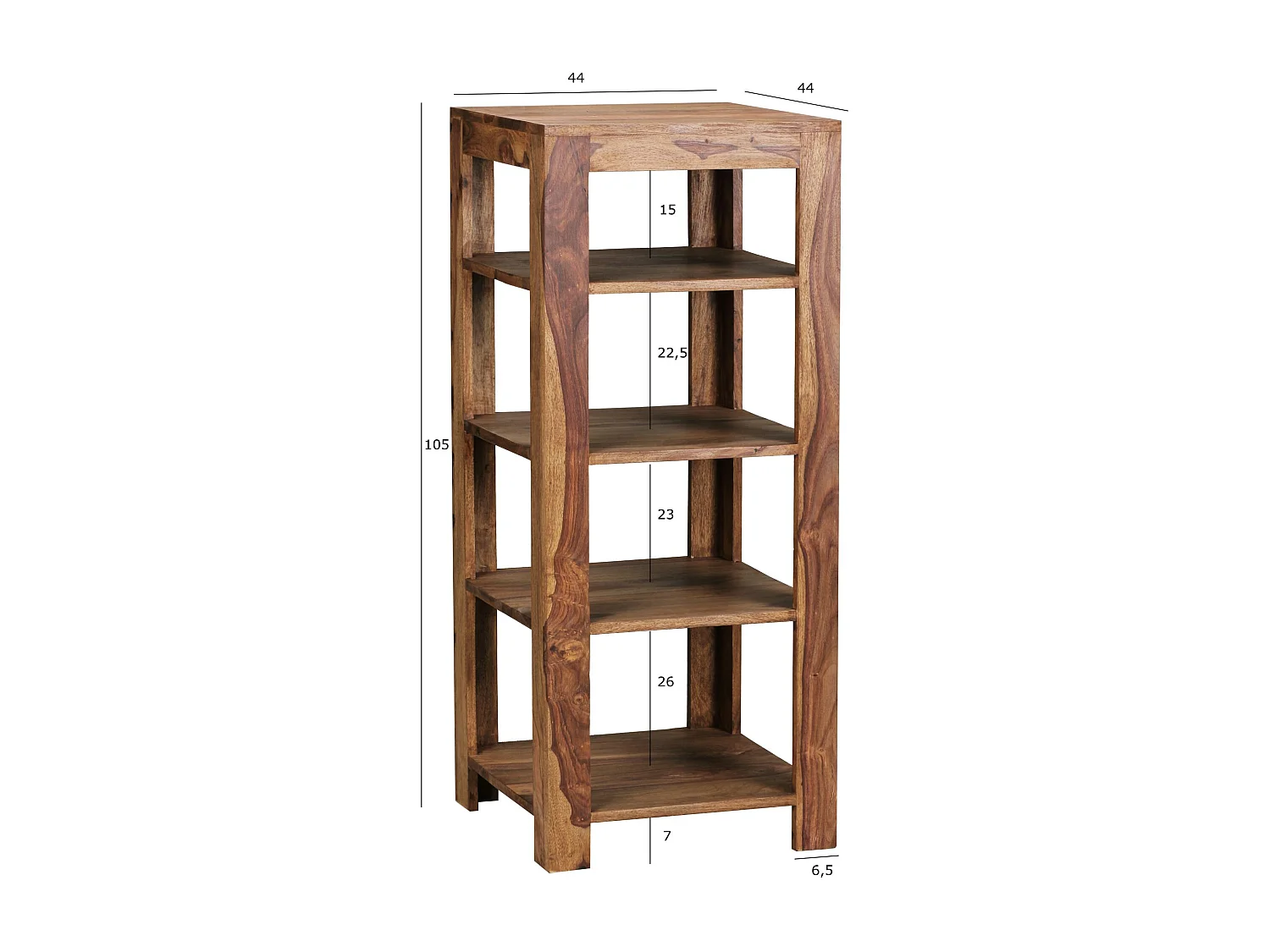 Scaffale Legno 44x105x44cm Ripiano Libreria con cinque vani portaoggetti