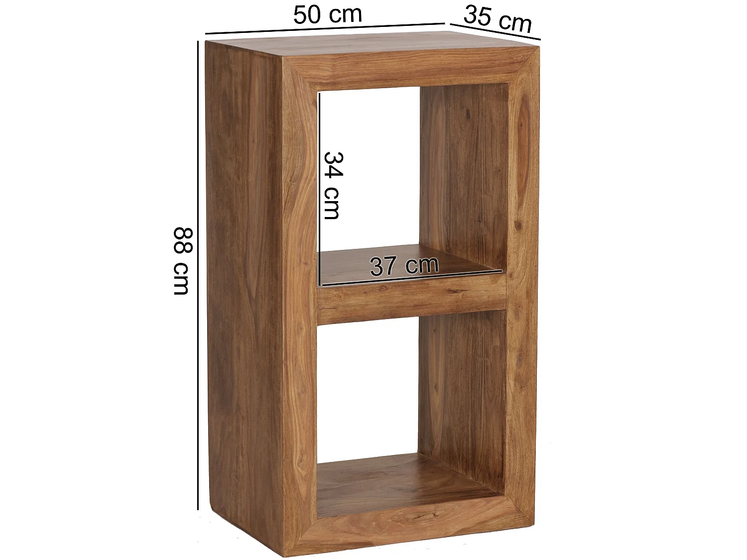 Scaffale con due vani portaoggetti 50x88x35 cm Ripiano in legno libreria