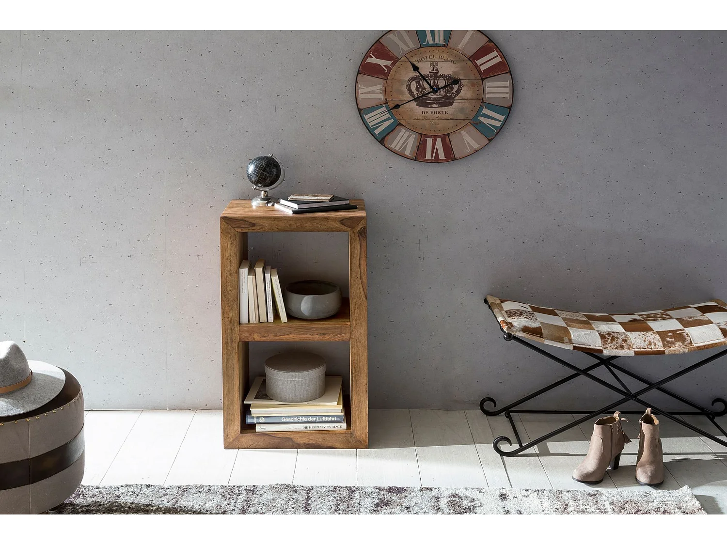 Étagère debout Bois Massif 50x80x35cm Étagère à livres Étagère en bois