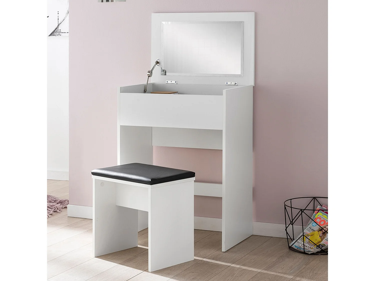 Dressing Table  Dressing Table White Mirror & Stool
