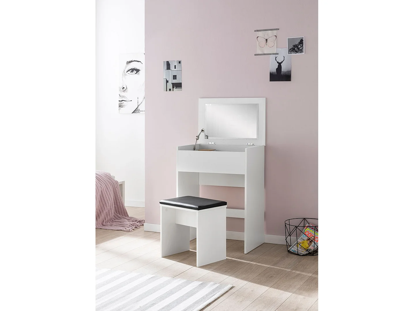 Dressing Table  Dressing Table White Mirror & Stool