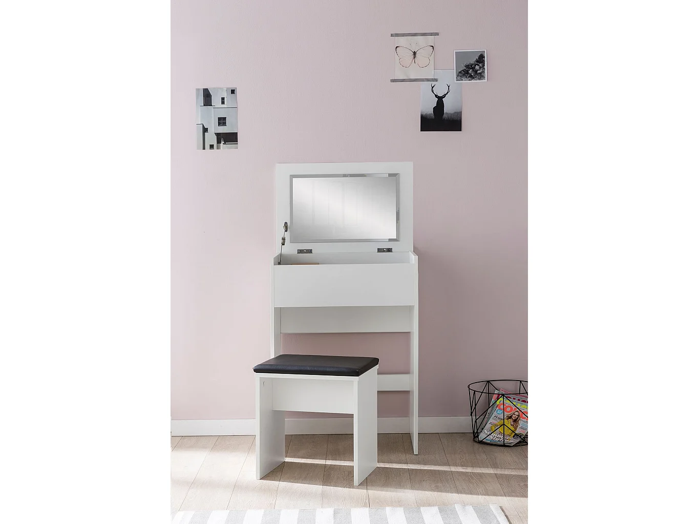 Dressing Table  Dressing Table White Mirror & Stool