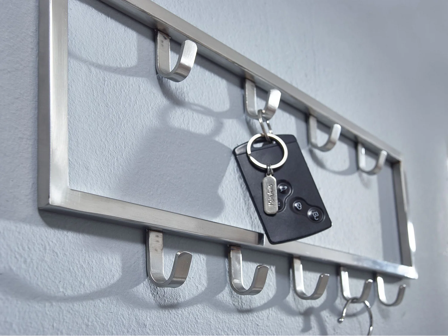 Wandgarderobe  Garderobe Metall Stahl Silber Flur Hakenleiste Paneel