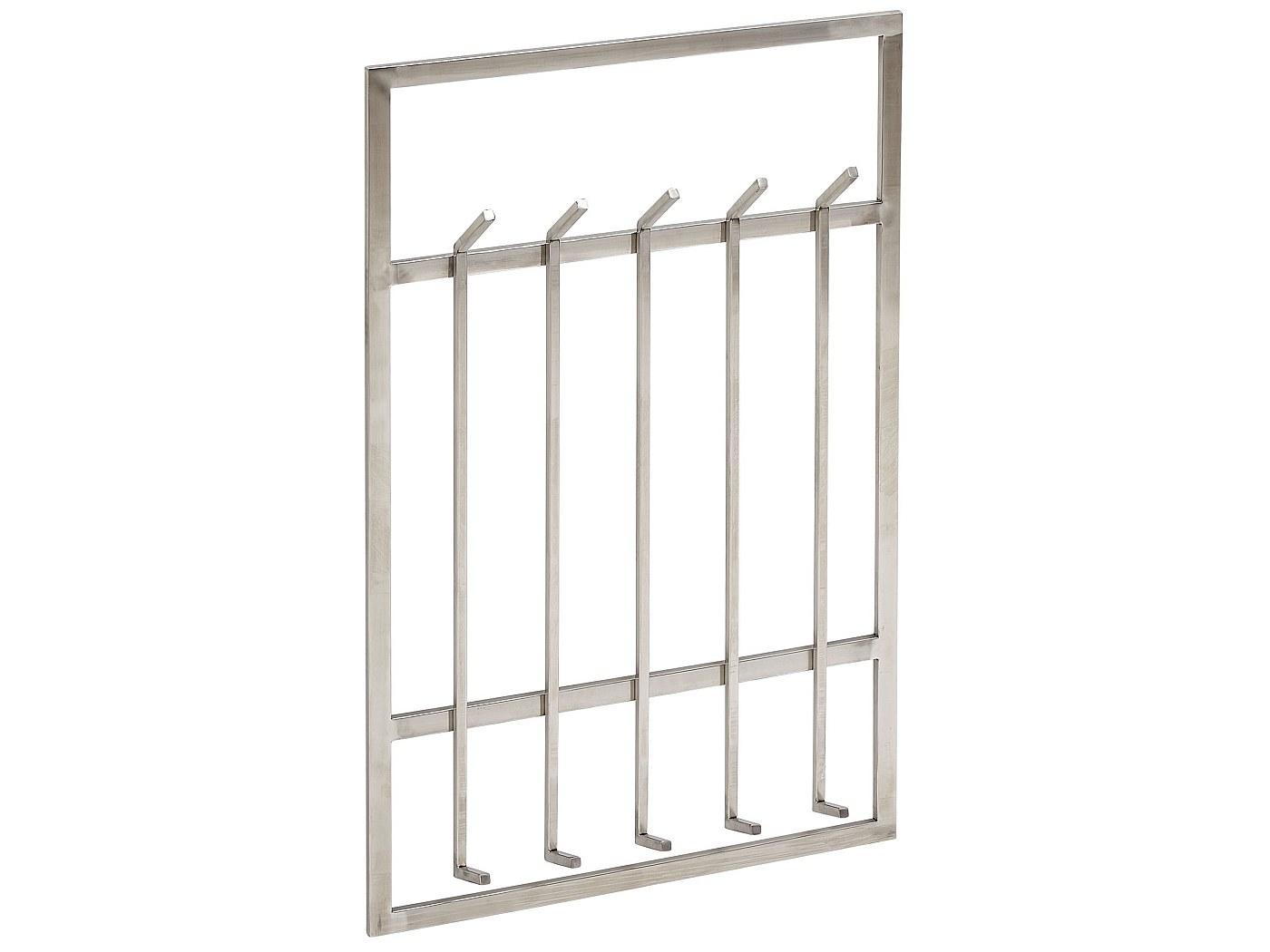 Attaccapanni Da Parete In Metallo Design Paradiso - 60x100x7,5 Cm, Acciaio Matt, 5 Ganci - 3