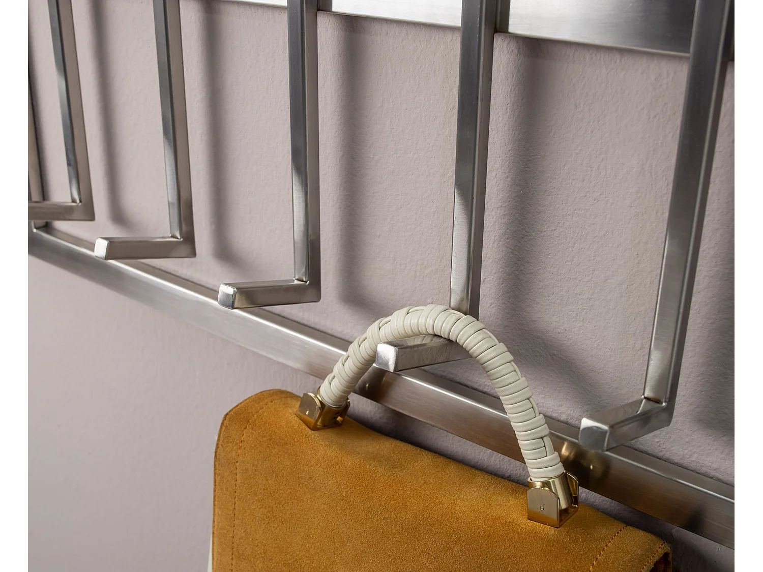 Wandgarderobe  Garderobe Metall 100 cm Silber Flur Hakenleiste Paneel