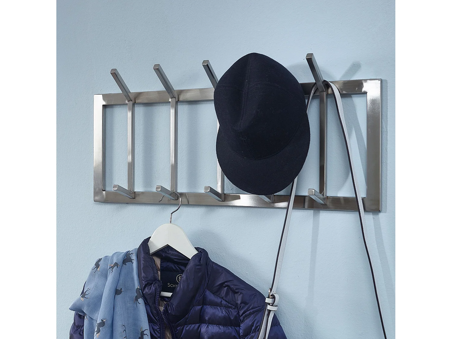 Appendiabiti da Parete 65x30x10cm Acciaio Attaccapanni da Muro Corridoio