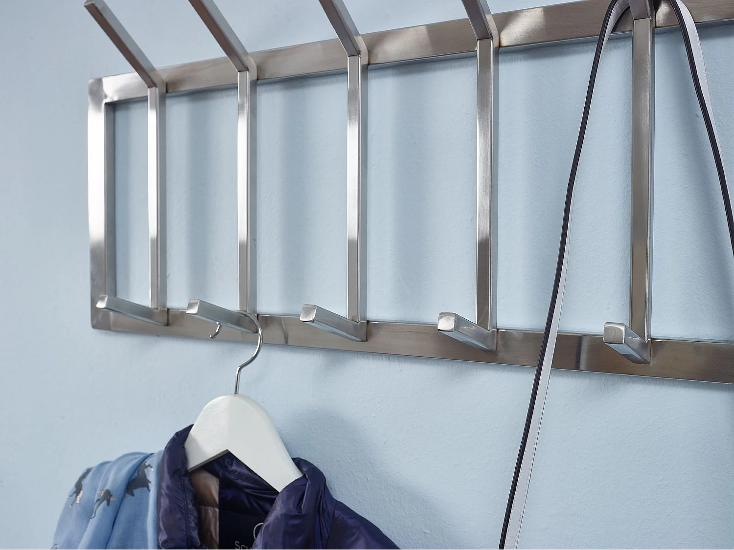 Appendiabiti da Parete 65x30x10cm Acciaio Attaccapanni da Muro Corridoio