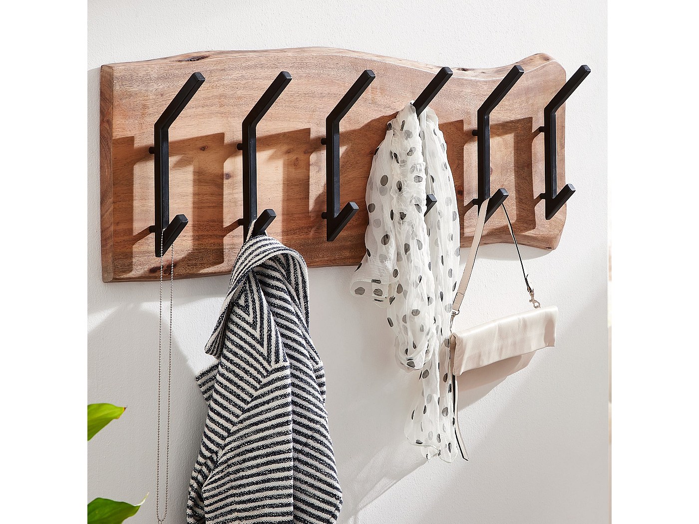 MOBILI 2G - APPENDIABITI ARTE POVERA CON SPECCHIO IN LEGNO TINTA Noce 2 - Foto 13