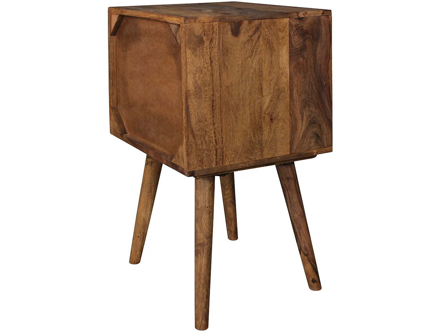 Retro Nachtkonsole Nachtschrank Holz Nachtkästchen Schlafzimmer braun Nachttisch