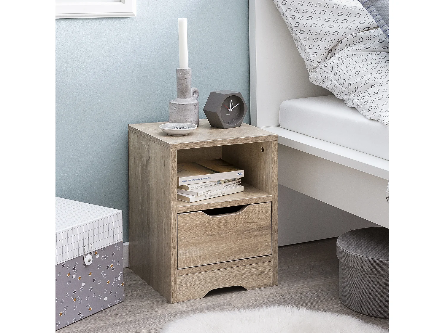 Nachtkonsole Holz 31x43x31 cm Nachttisch Nachtkommode Schlafzimmer