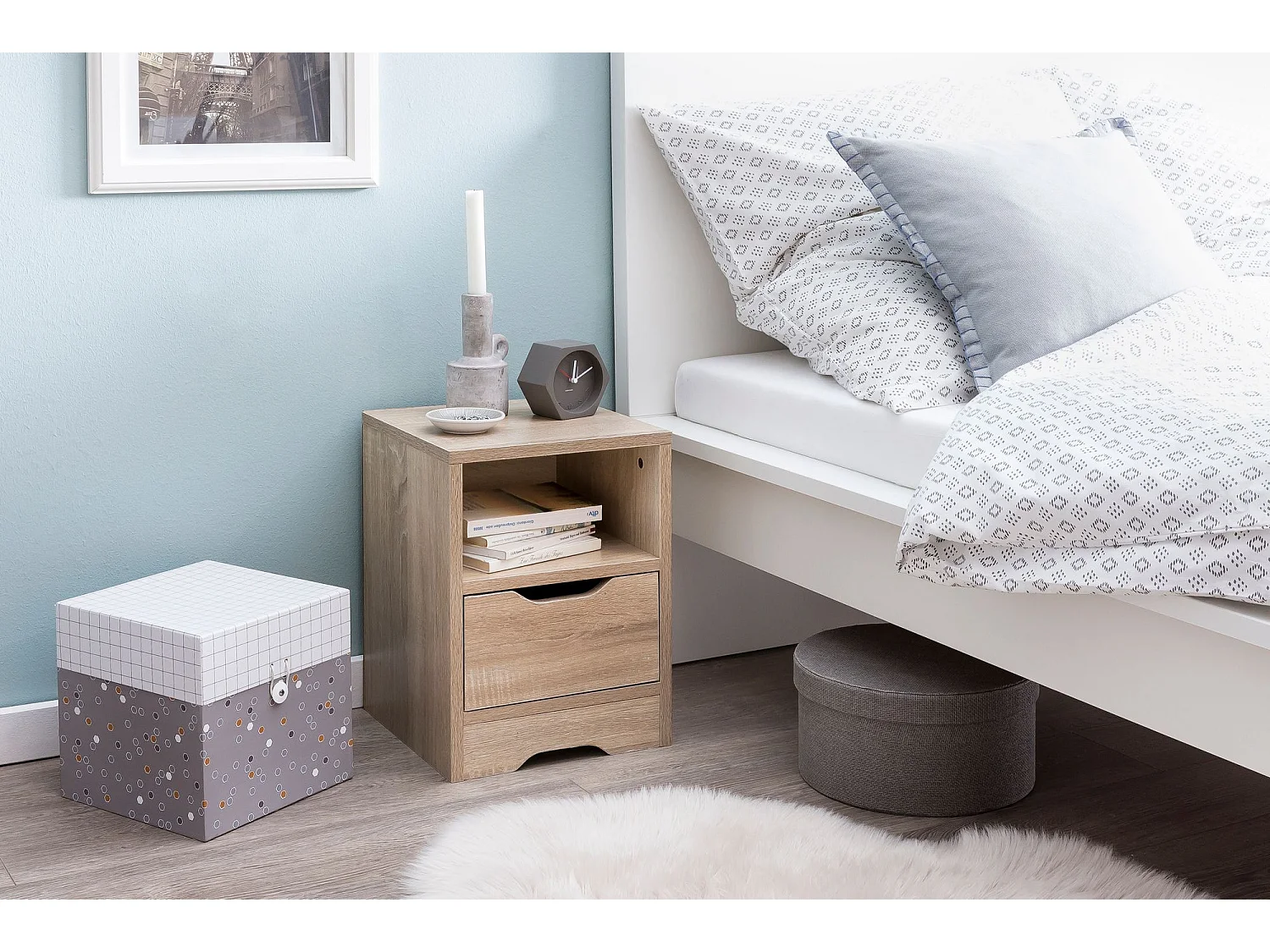 Nachtkonsole Holz 31x43x31 cm Nachttisch Nachtkommode Schlafzimmer