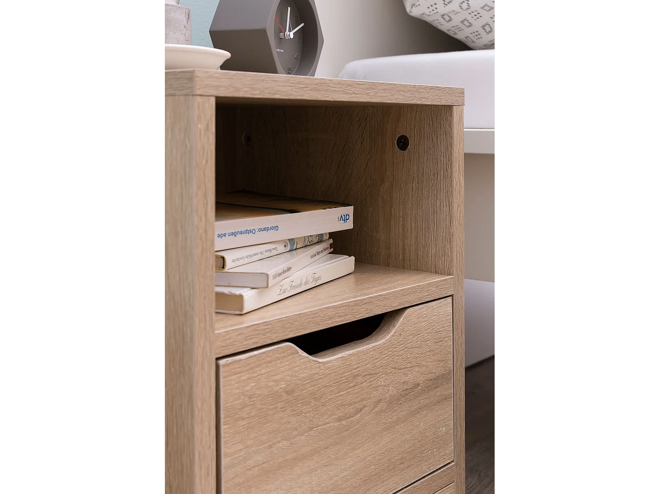 Comodino Camera da Letto 31x43x31 cm Moderno Tavolino con Cassetto