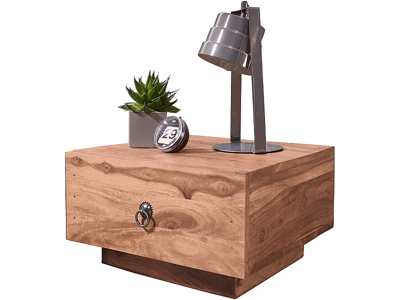 Comodino Letto 40x25x40cm Legno Massello Consolle Notturna da notte