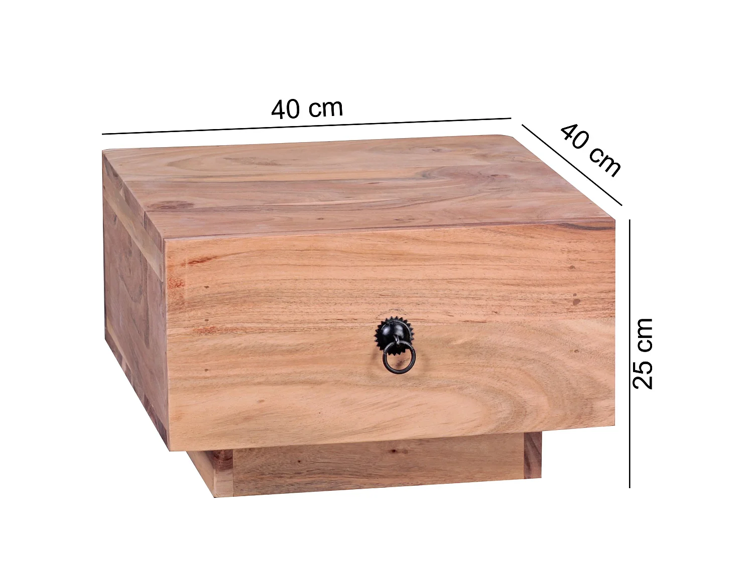 Comodino Letto 40x25x40cm Legno Massello Consolle Notturna da notte