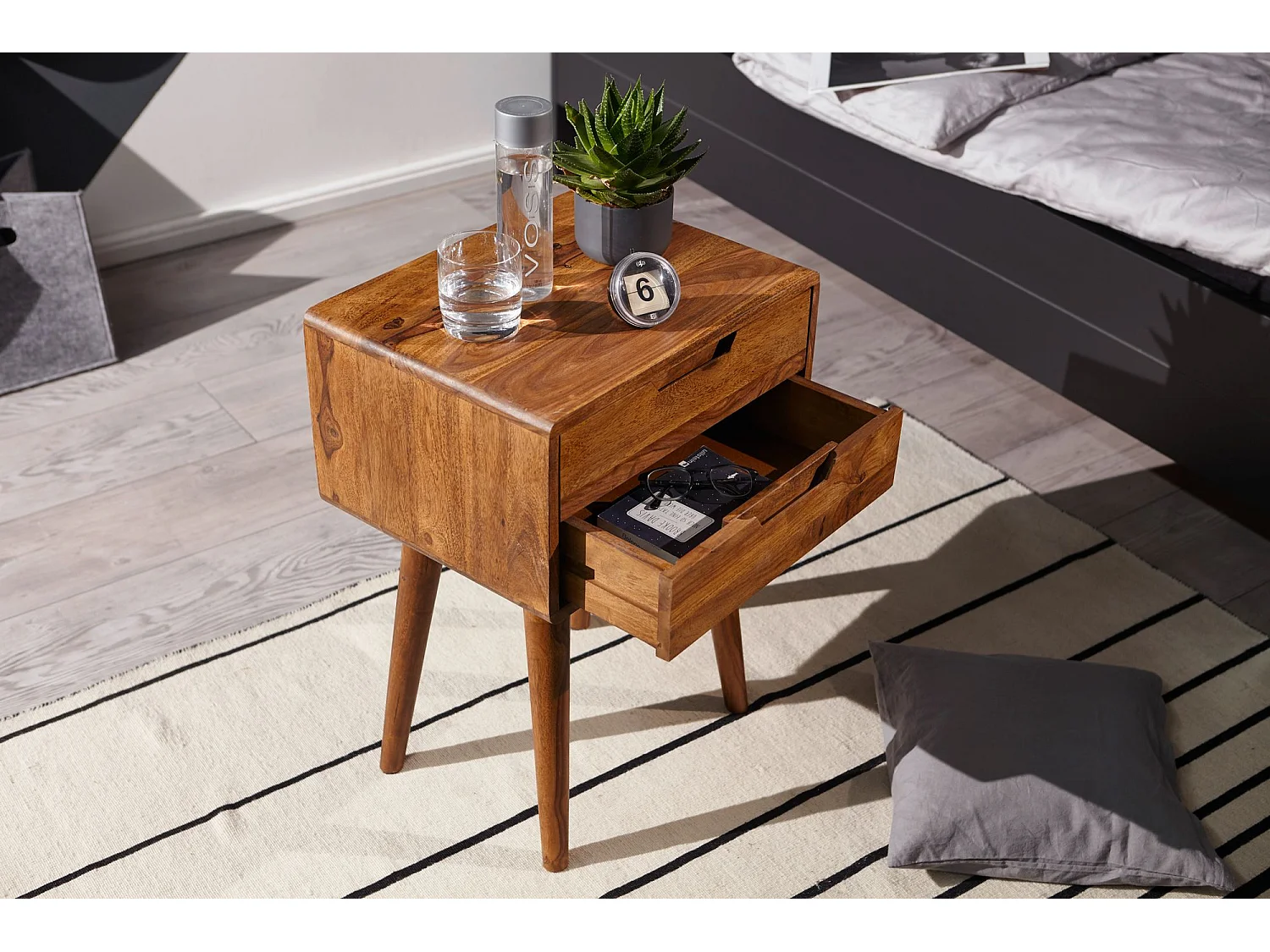 Table de chevet Bois Massif 47x66x36 cm Table de nuit Table d'appoint