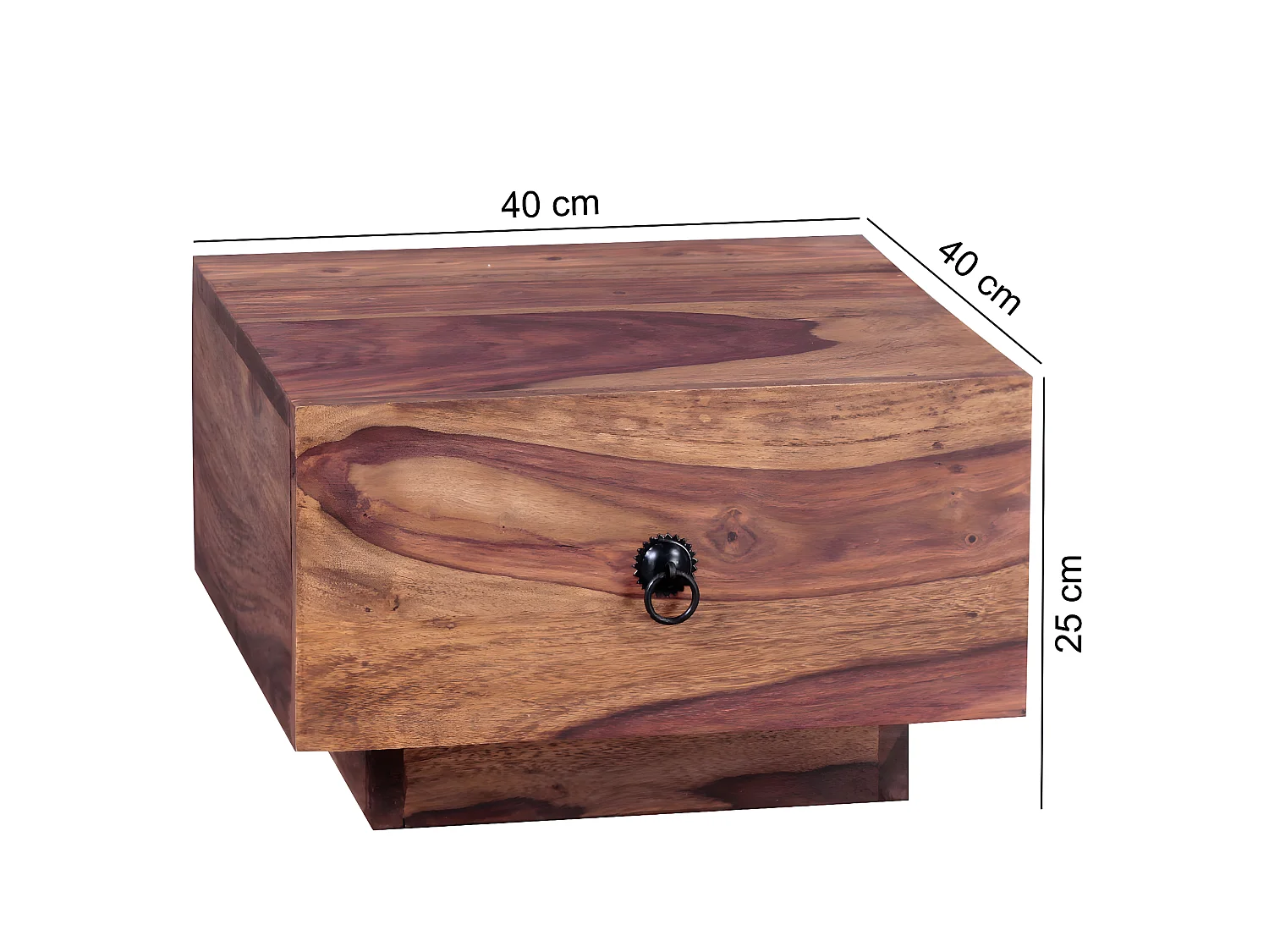 Nachttisch Massiv-Holz Nacht-Kommode 25 cm hoch Schublade Nachtschrank