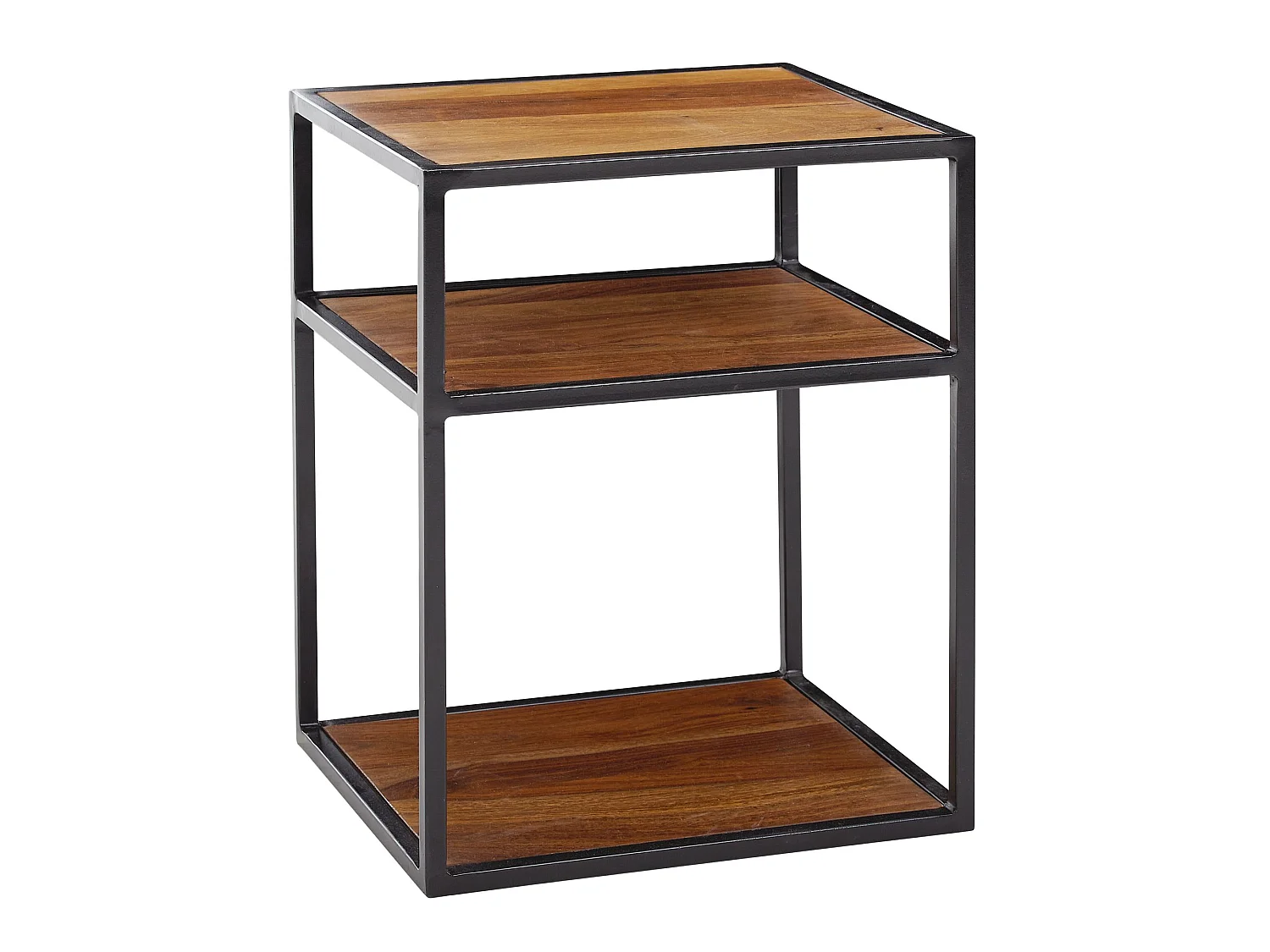 Comodino da Letto Legno Massello / Metallo 40x50x35 cm Tavolino da Notte