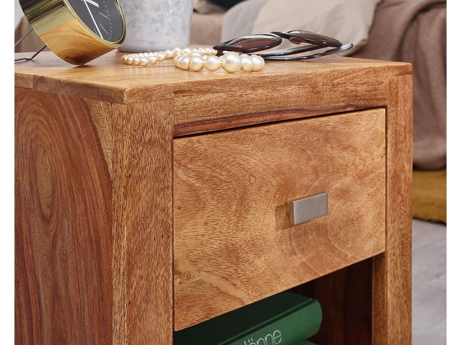 Table de chevet Bois Massif 40x40x30 cm Table de nuit Table d'appoint