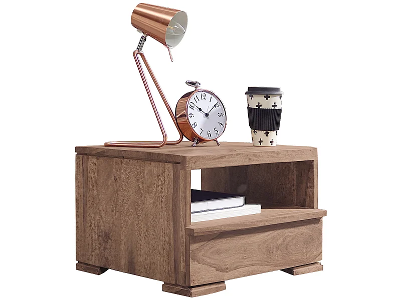 Comodino Letto 40x40cm Legno Massello Consolle Notturna Comodino notte