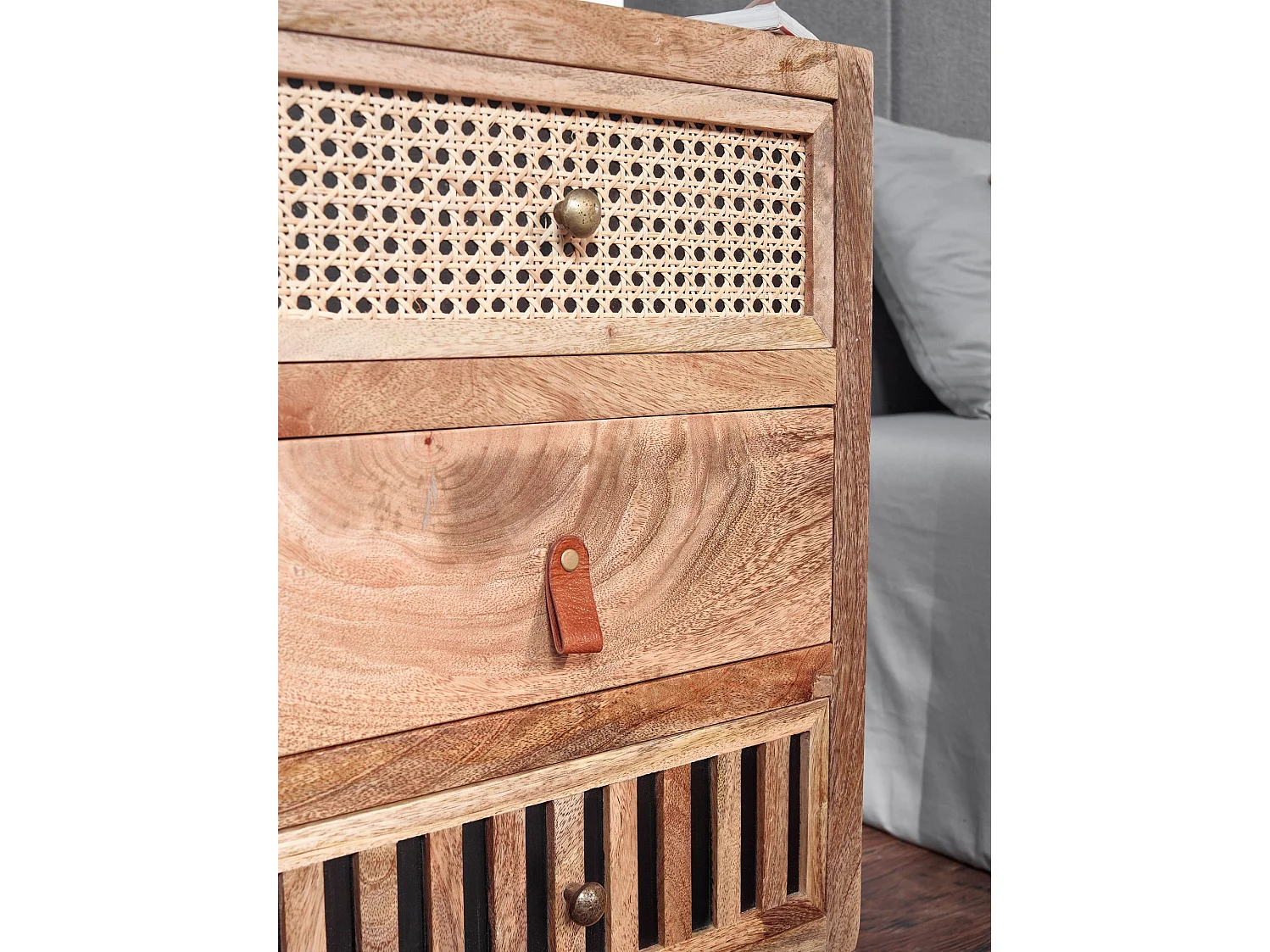 Table de Chevet Bois Massif 40x60x30 cm Table de Nuit d'appoint Haute