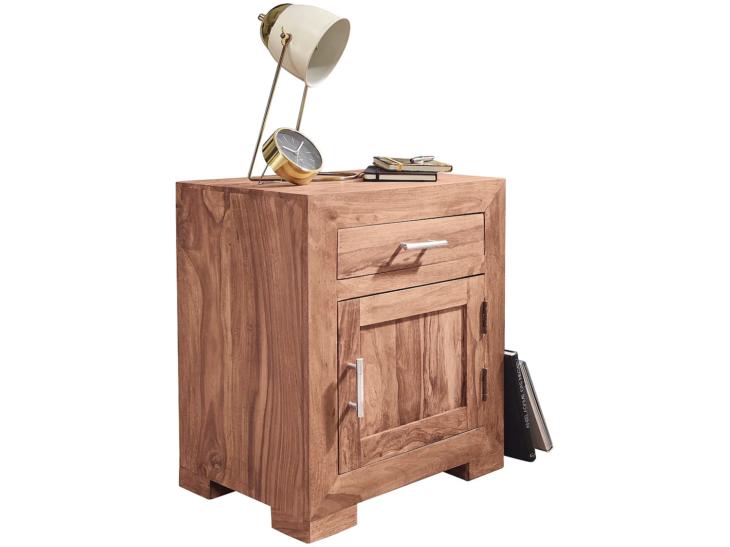 Comodino Letto 50x60x40cm Legno Massello Consolle Notturna da notte