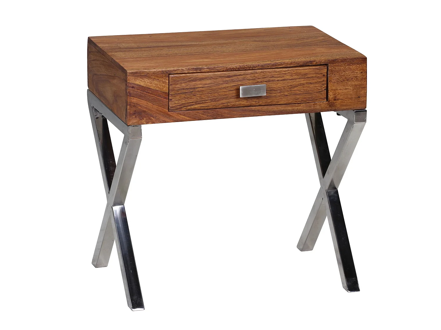 Table de chevet Bois Massif 50x45x45 cm Table nuit Table d'appoint Métal