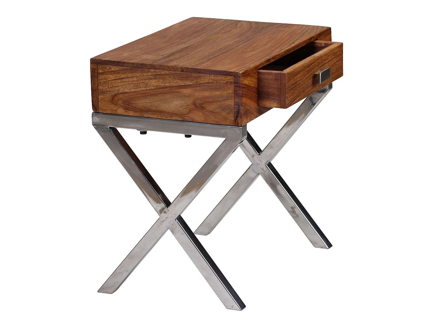 Table de chevet Bois Massif 50x45x45 cm Table nuit Table d'appoint Métal