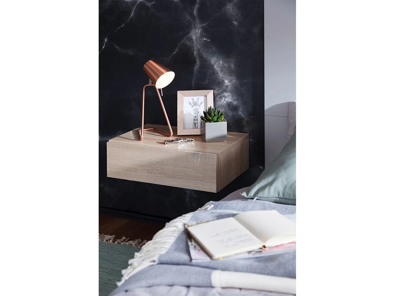 Mensola a muro con comodino a cassetto comodino appeso a muro sospeso