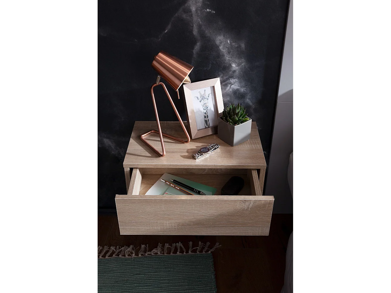 Mensola a muro con comodino a cassetto comodino appeso a muro sospeso