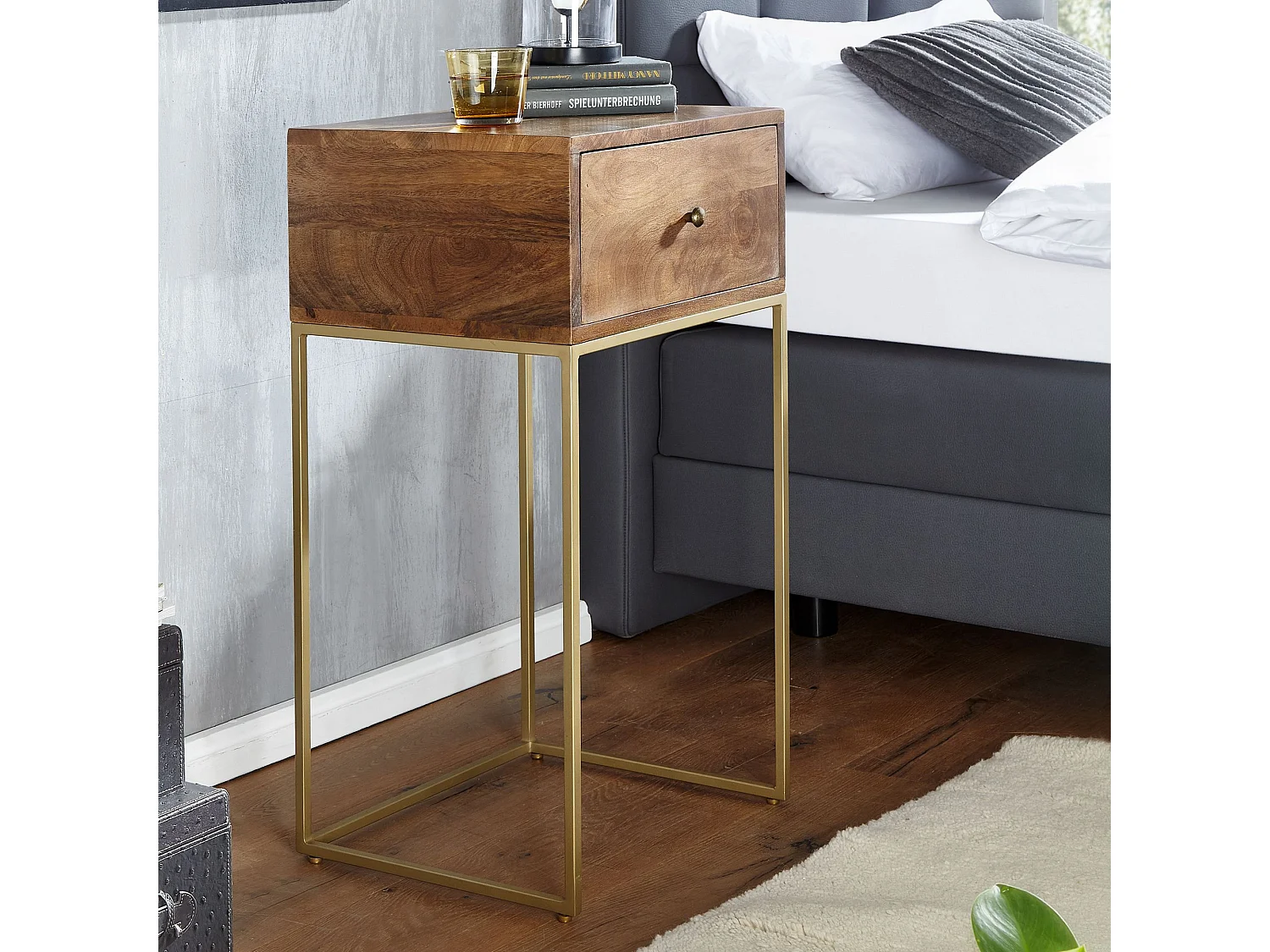 Table de Chevet Bois Massif 40x75,5x35 cm Table de Nuit d'appoint Haute