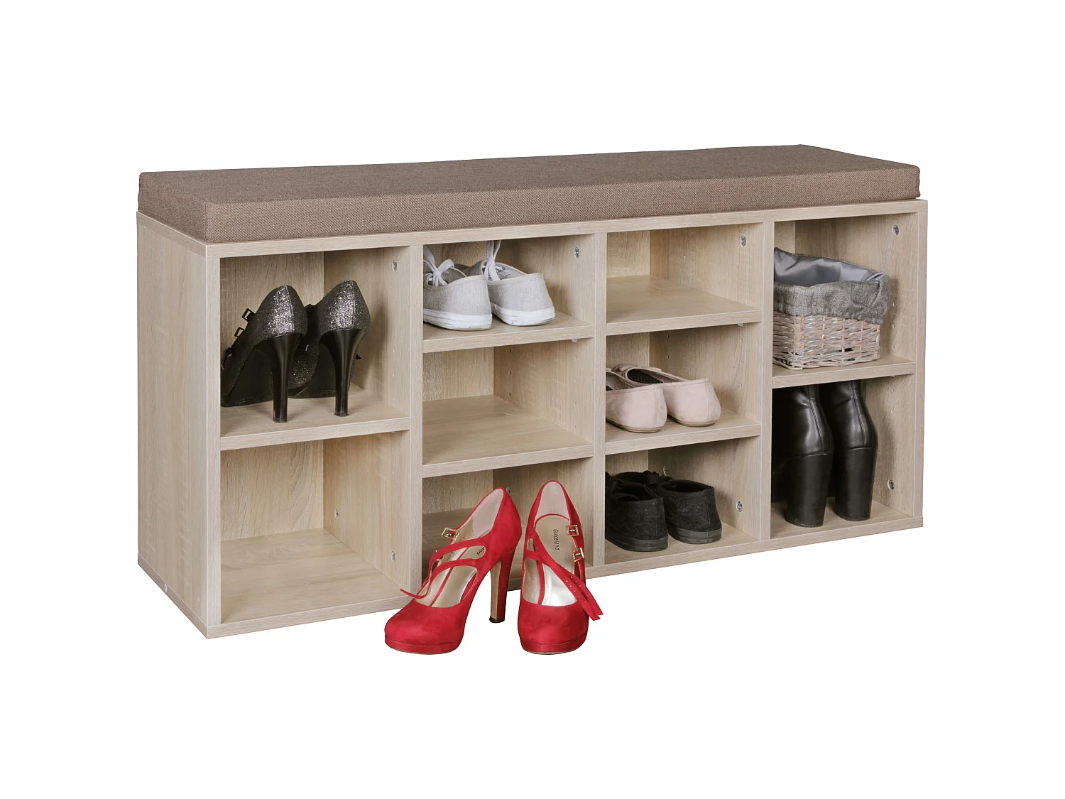 Commode de chaussures Bois 103,5x53x30cm Banque de chaussures 10 paires