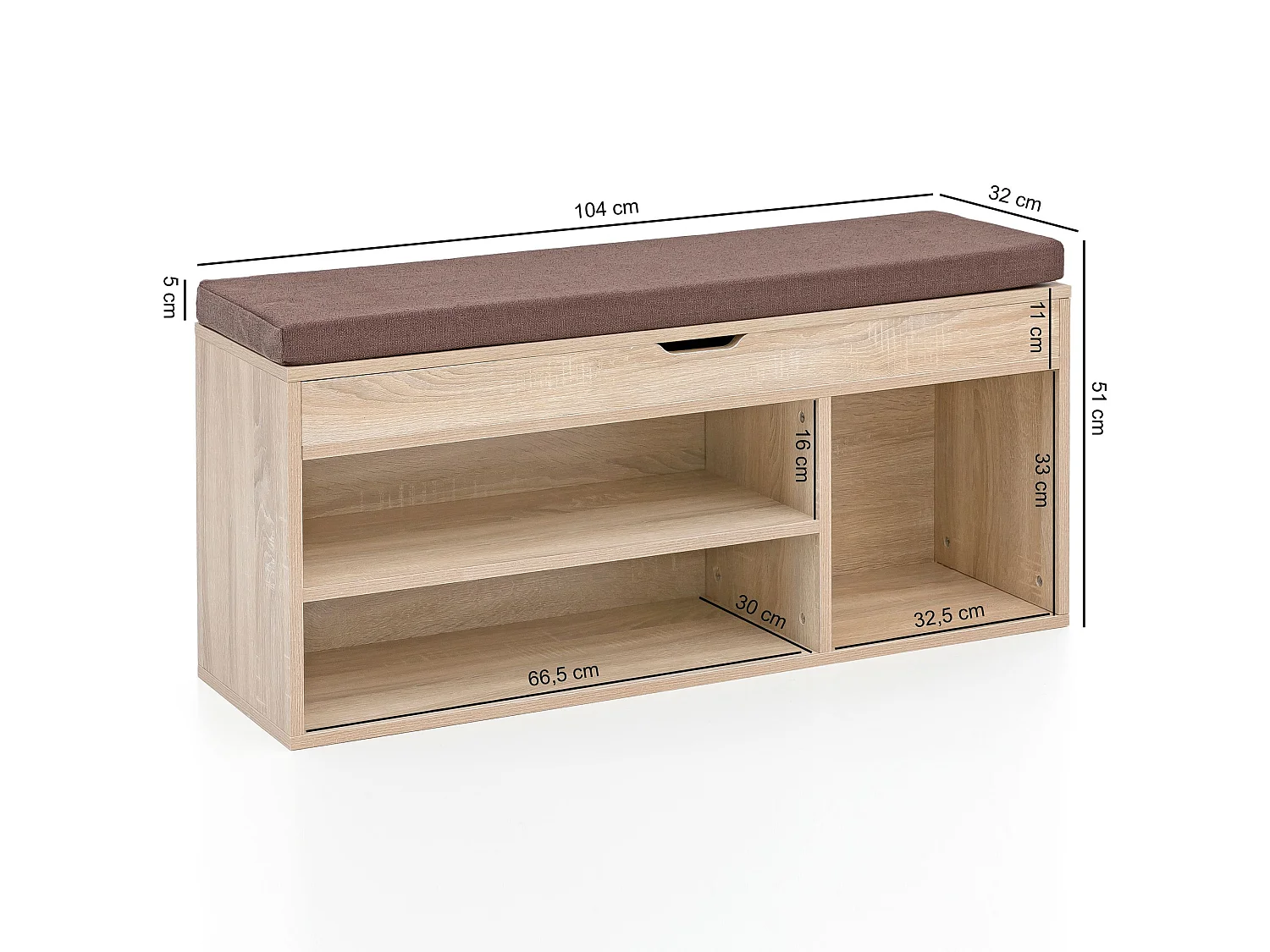 Scarpiera Salvaspazio con Seduta 104x52x32 cm Panchina Scarpe Ingresso