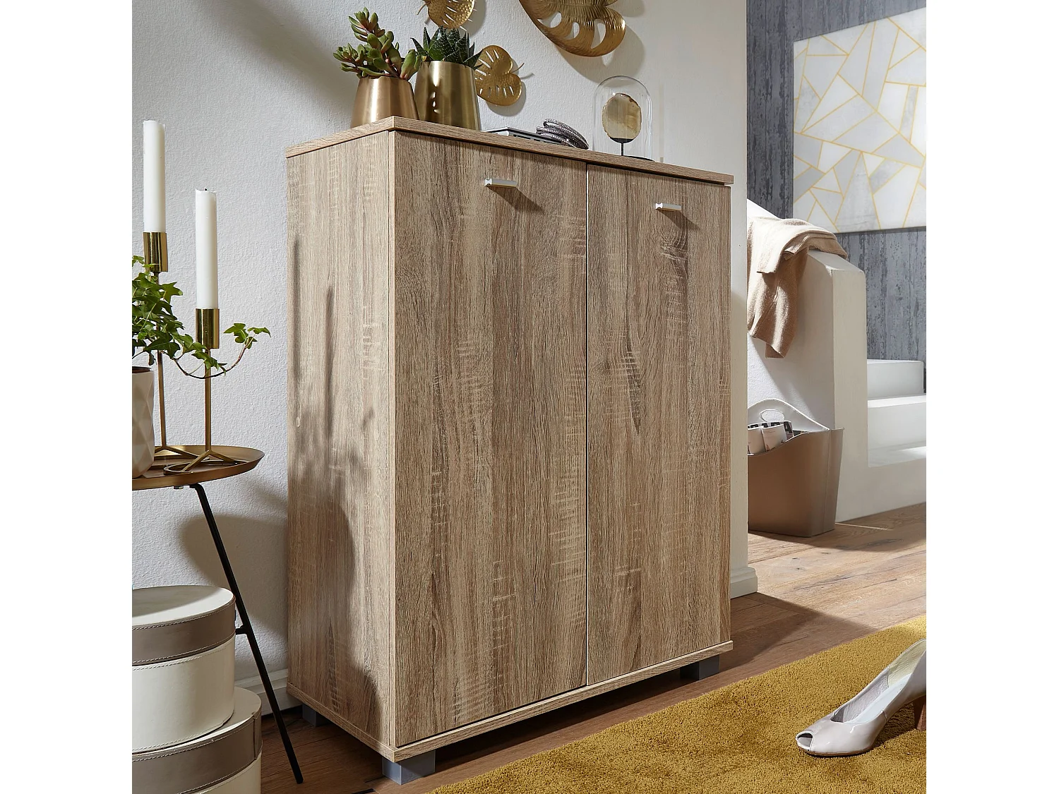 Schuhschrank Holz 12 Paar Schuhe Schuhregal Schuhkommode Flurschrank Sideboard