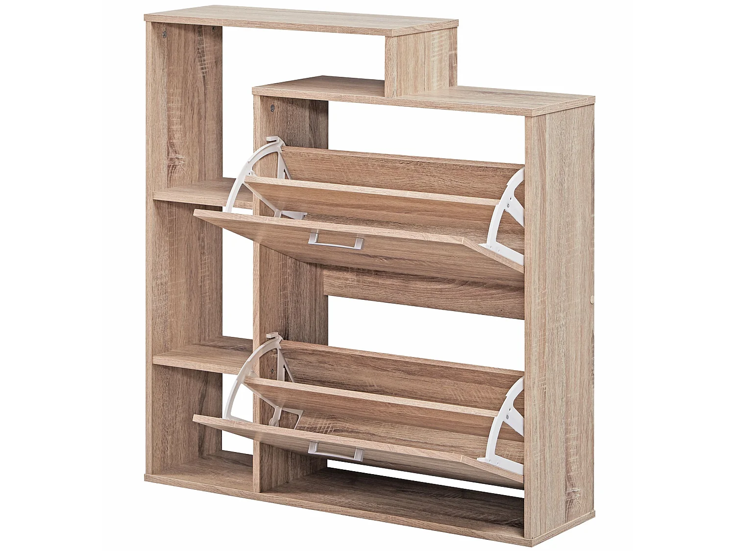 Schuhkipper MASSA Holz 2 Fächer Sonoma 12 Paar Schuhe Schuhschrank Schuhkommode