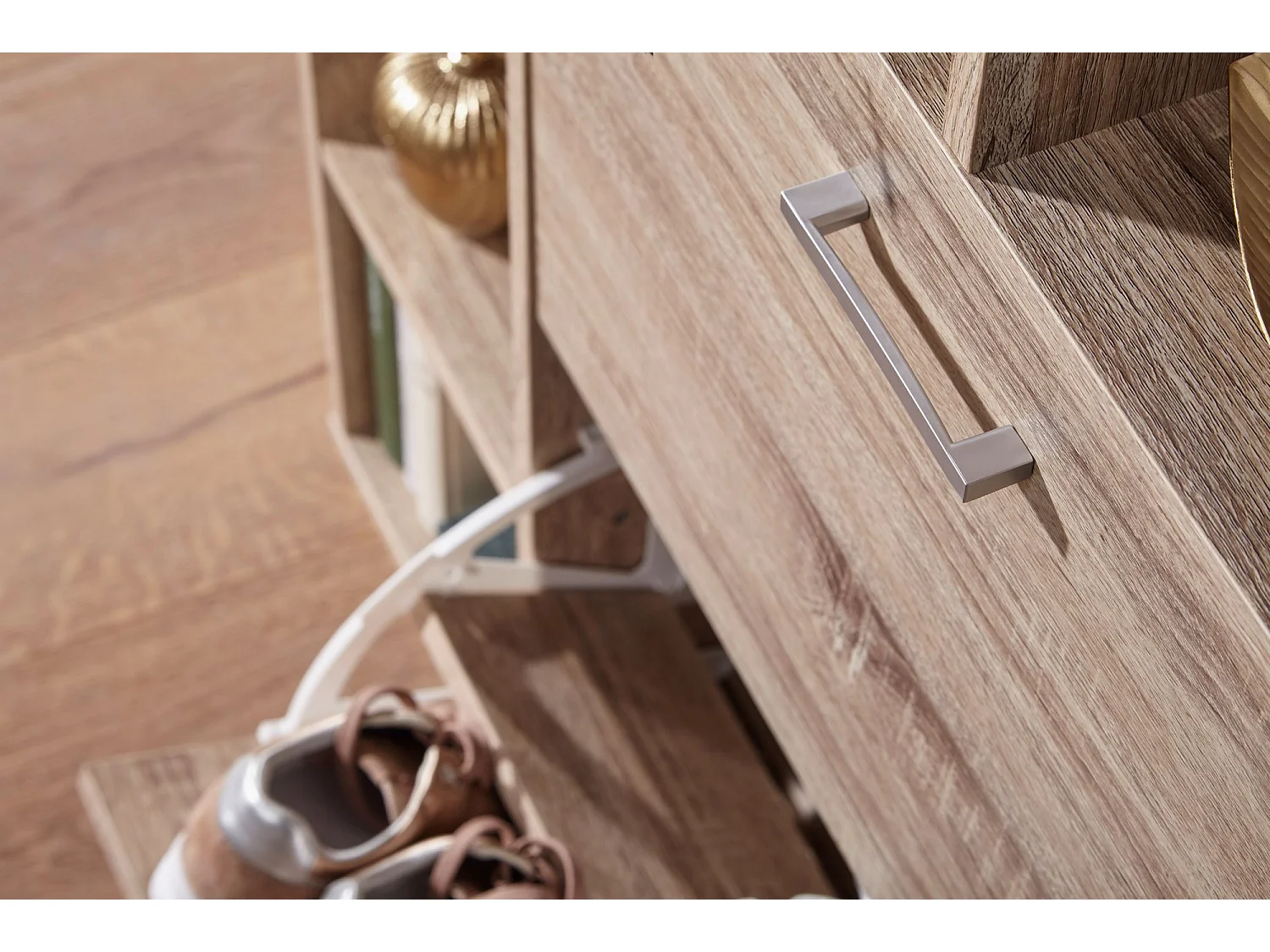 Schuhkipper MASSA Holz 2 Fächer Sonoma 12 Paar Schuhe Schuhschrank Schuhkommode