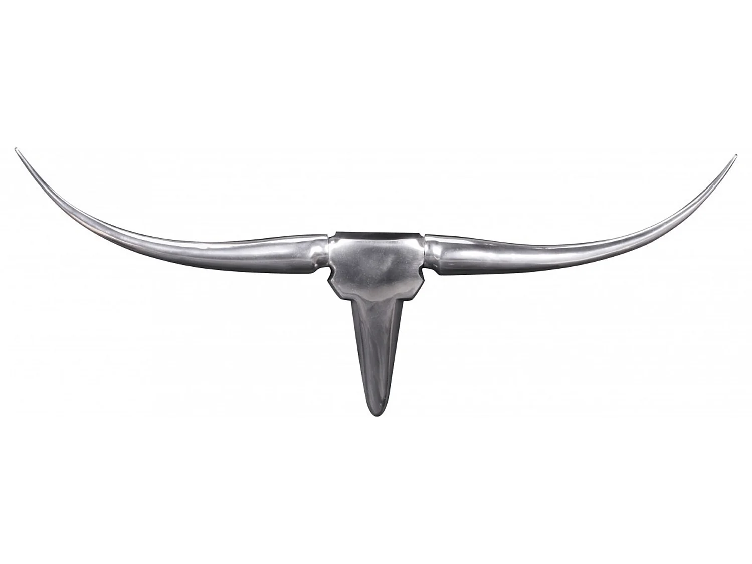 Bull Geweih S Wanddekoration 74cm breit Alu Aluminium silber Wandgeweih