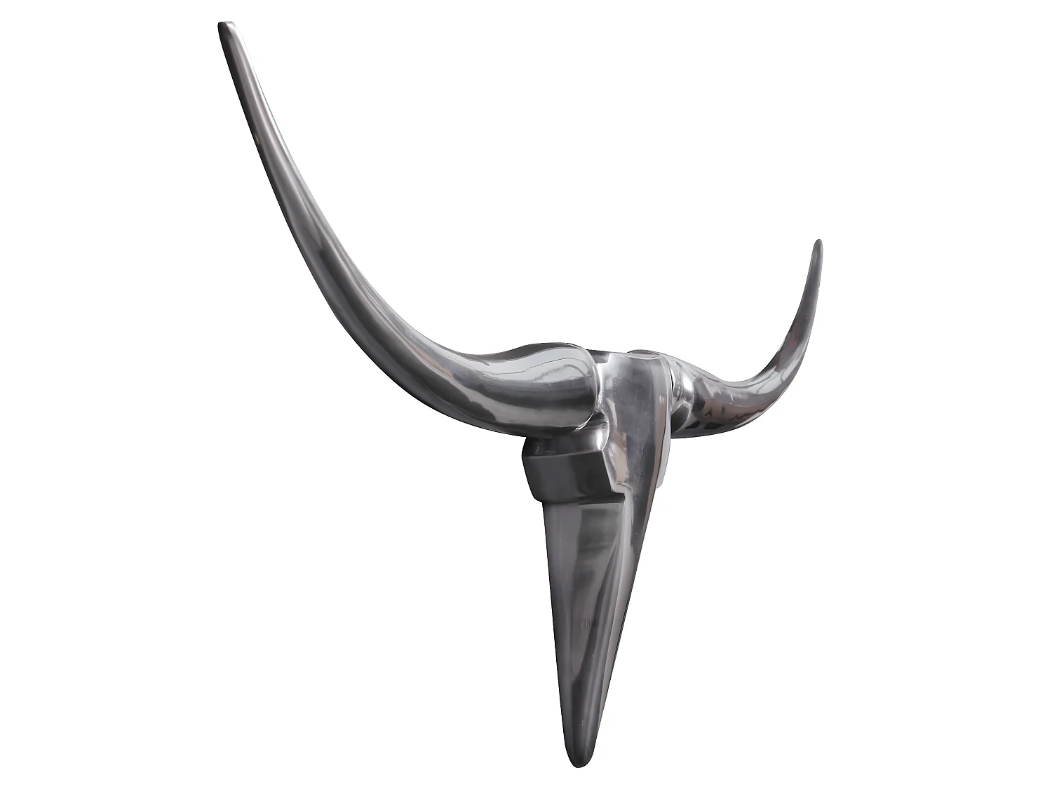 Bull Geweih S Wanddekoration 74cm breit Alu Aluminium silber Wandgeweih