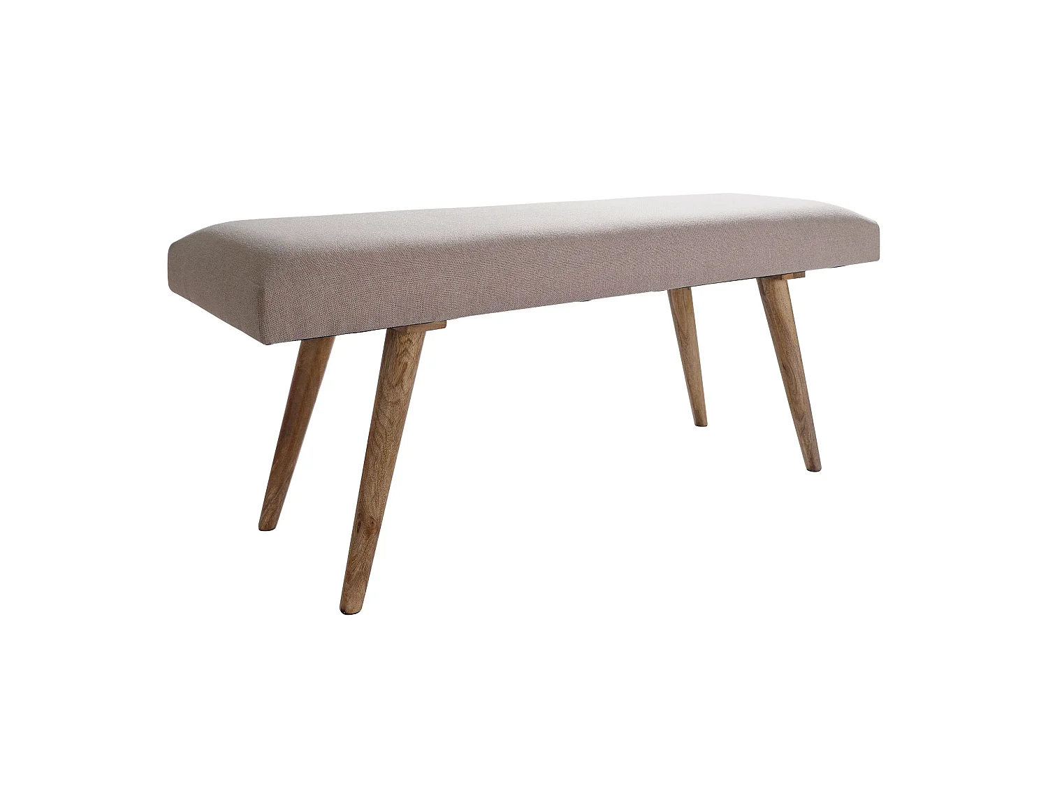 Banc en tissu 117 cm Bois Massif Rembourré Banc Banquette Salle à manger