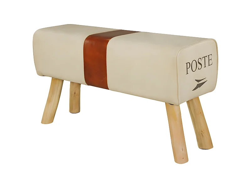 Panchina 91x51x30 cm da interno Tessuto / Legno Massiccio Imbottita