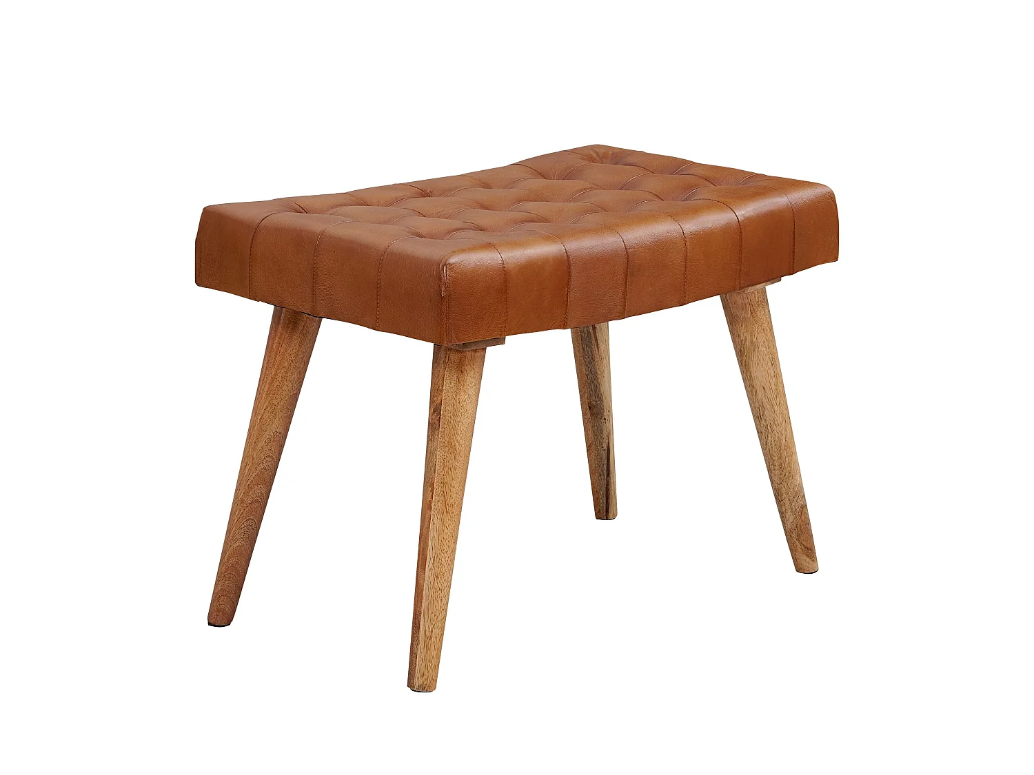 ottoman 67x47x39 cm tabouret cuir bois massif ottoman pouf cuir